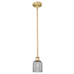 Edison Bridal Veil 616 Stem Pendant - Brushed Brass / Light Smoke