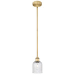Edison Bridal Veil 616 Stem Pendant - Brushed Brass / Seedy