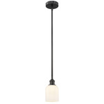 Edison Bridal Veil 616 Stem Pendant - Matte Black / Gloss White