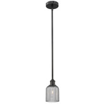 Edison Bridal Veil 616 Stem Pendant - Matte Black / Light Smoke