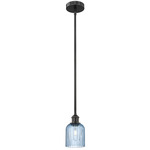 Edison Bridal Veil 616 Stem Pendant - Matte Black / Princess Blue