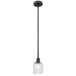 Edison Bridal Veil 616 Stem Pendant - Matte Black / Seedy