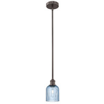 Edison Bridal Veil 616 Stem Pendant - Oil Rubbed Bronze / Princess Blue