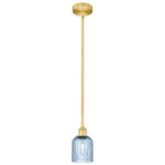 Edison Bridal Veil 616 Stem Pendant - Satin Gold / Princess Blue