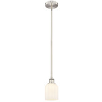 Edison Bridal Veil 616 Stem Pendant - Brushed Satin Nickel / Gloss White