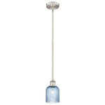 Edison Bridal Veil 616 Stem Pendant - Brushed Satin Nickel / Princess Blue