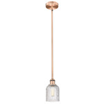 Edison Bridal Veil 616 Stem Pendant - Antique Copper / Clear