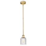Edison Bridal Veil 616 Stem Pendant - Brushed Brass / Clear