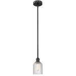 Edison Bridal Veil 616 Stem Pendant - Matte Black / Clear