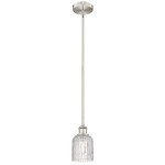 Edison Bridal Veil 616 Stem Pendant - Brushed Satin Nickel / Clear