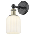 Bridal Veil 616 Wall Sconce - Black Antique Brass / Gloss White