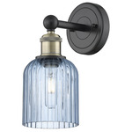 Bridal Veil 616 Wall Sconce - Black Antique Brass / Princess Blue