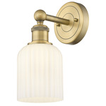 Bridal Veil 616 Wall Sconce - Brushed Brass / Gloss White