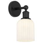 Bridal Veil 616 Wall Sconce - Matte Black / Gloss White