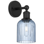 Bridal Veil 616 Wall Sconce - Matte Black / Princess Blue