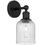 Edison Bridal Veil Wall Sconce - Matte Black / Clear Seedy