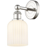 Edison Bridal Veil Wall Sconce - Polished Nickel / Glossy White