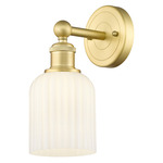Bridal Veil 616 Wall Sconce - Satin Gold / Gloss White