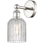Edison Bridal Veil Wall Sconce - Polished Nickel / Clear
