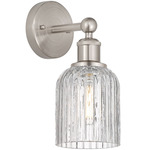 Edison Bridal Veil Wall Sconce - Satin Nickel / Clear