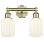 Edison Bridal Veil Bathroom Vanity Light - Antique Brass / Gloss White