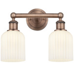 Edison Bridal Veil Bathroom Vanity Light - Antique Copper / Gloss White