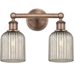 Edison Bridal Veil Bathroom Vanity Light - Antique Copper / Mercury