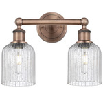 Edison Bridal Veil Bathroom Vanity Light - Antique Copper / Clear Seedy