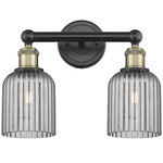 Edison Bridal Veil Bathroom Vanity Light - Black Antique Brass / Smoke