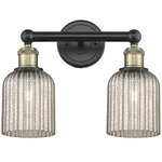 Edison Bridal Veil Bathroom Vanity Light - Black Antique Brass / Mercury