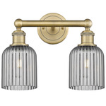 Edison Bridal Veil Bathroom Vanity Light - Brushed Brass / Smoke
