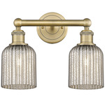 Edison Bridal Veil Bathroom Vanity Light - Brushed Brass / Mercury
