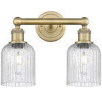 Edison Bridal Veil Bathroom Vanity Light - Brushed Brass / Clear Seedy