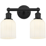 Edison Bridal Veil Bathroom Vanity Light - Matte Black / Gloss White