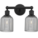 Edison Bridal Veil Bathroom Vanity Light - Matte Black / Smoke