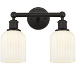 Edison Bridal Veil Bathroom Vanity Light - Oil Rubbed Bronze / Gloss White