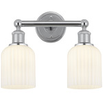 Edison Bridal Veil Bathroom Vanity Light - Polished Chrome / Gloss White