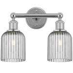 Edison Bridal Veil Bathroom Vanity Light - Polished Chrome / Smoke