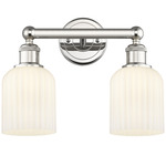 Edison Bridal Veil Bathroom Vanity Light - Polished Nickel / Gloss White