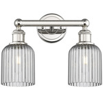 Edison Bridal Veil Bathroom Vanity Light - Polished Nickel / Smoke