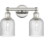 Edison Bridal Veil Bathroom Vanity Light - Polished Nickel / Clear Seedy