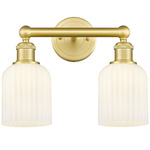 Edison Bridal Veil Bathroom Vanity Light - Satin Gold / Gloss White