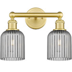 Edison Bridal Veil Bathroom Vanity Light - Satin Gold / Smoke