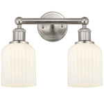 Edison Bridal Veil Bathroom Vanity Light - Satin Nickel / Gloss White