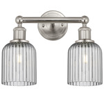 Edison Bridal Veil Bathroom Vanity Light - Satin Nickel / Smoke