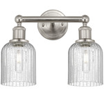 Edison Bridal Veil Bathroom Vanity Light - Satin Nickel / Clear Seedy