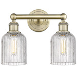 Edison Bridal Veil Bathroom Vanity Light - Antique Brass / Clear