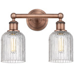 Edison Bridal Veil Bathroom Vanity Light - Antique Copper / Clear