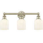 Edison Bridal Veil Bathroom Vanity Light - Antique Brass / Gloss White