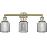 Edison Bridal Veil Bathroom Vanity Light - Antique Brass / Smoke